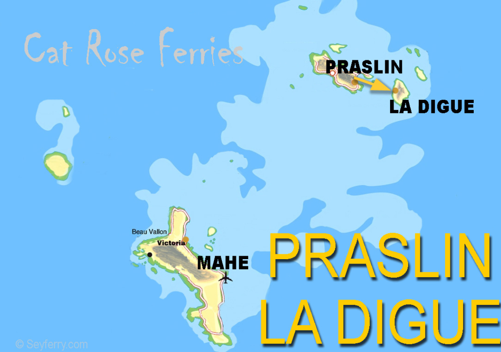 Praslin - La Digue ferry map